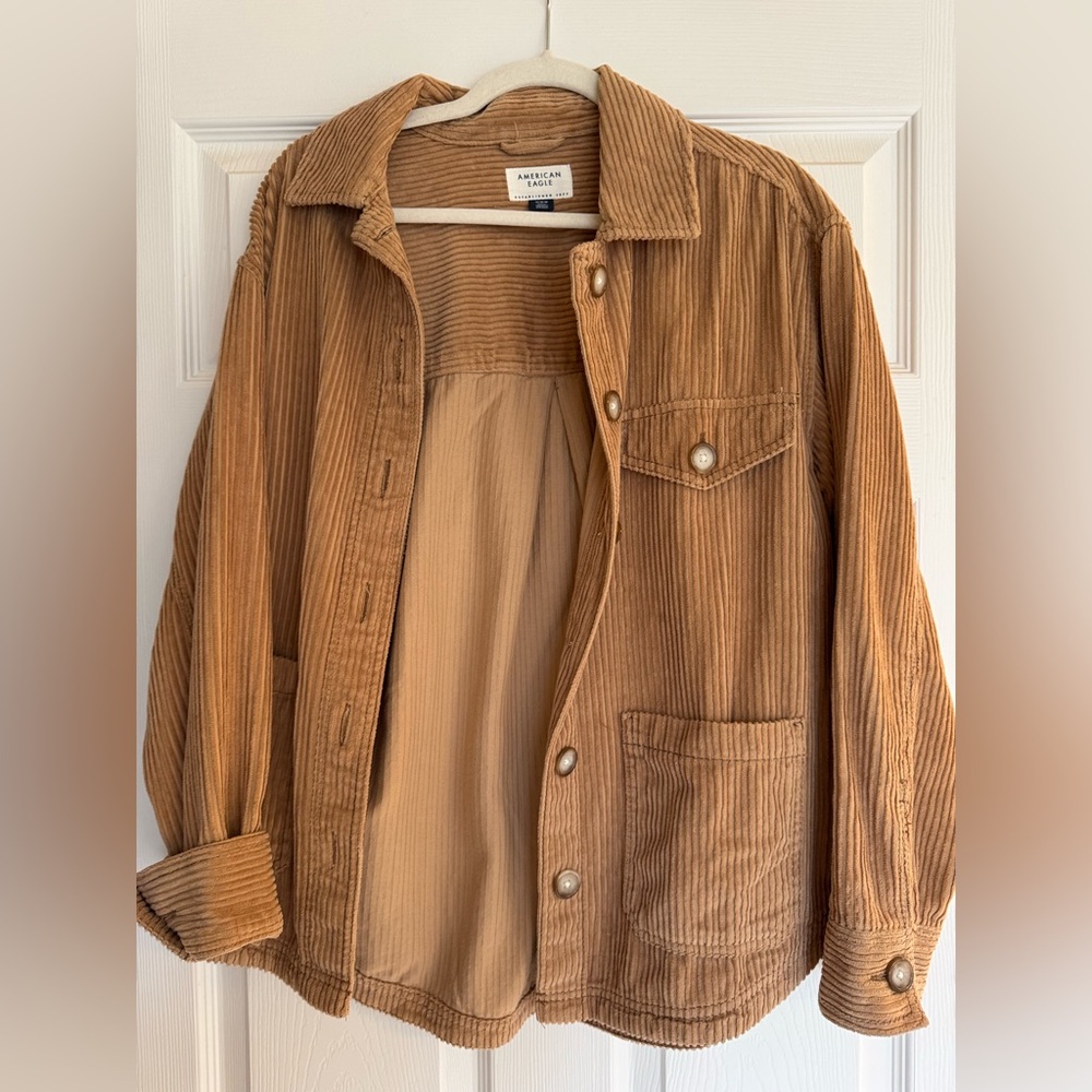 American Eagle Outfitters Corduroy Shacket in Camel Brown